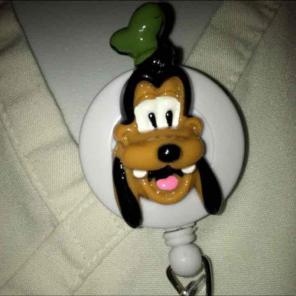 Goofy Mickey Mouse ID Badge Holder Nurse