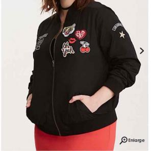 NWT torrid size 1 patch bomber jacket