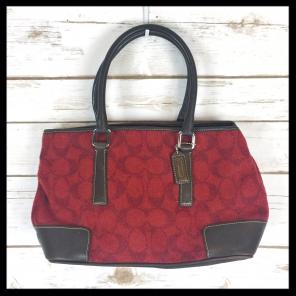 Coach // Red Felted Handbag Purse