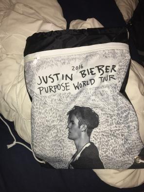 Justin Bieber Purpose Tour Merch Bookbag