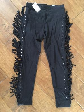 Justice Black Fringed Legging Size 10