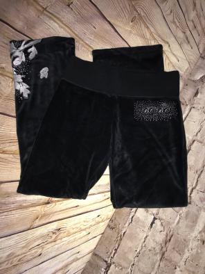 BCBG velour Pants Leggings Small Black