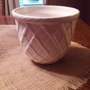 Lg Haeger Planter white ceramic basket