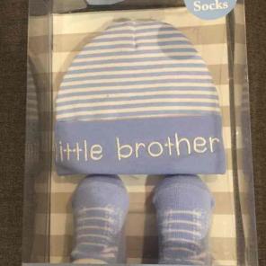 Little Brother hat and booties set/gift