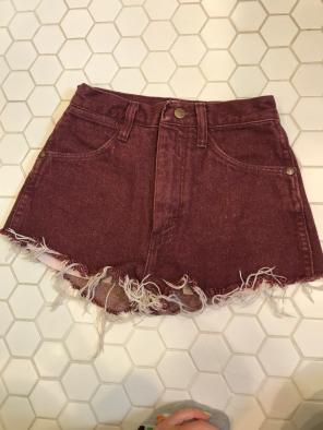 Maroon Wrangler High-Waisted Shorts