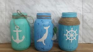 Nautical Mason Jar Centerpiece, Whale