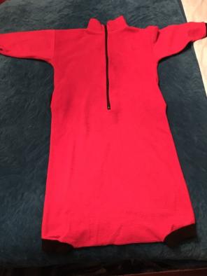 RED KIDS TRAILRIDGE ONESIE BLACK AND RED