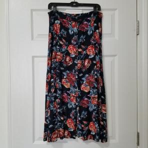Vintage floral button down skirt large