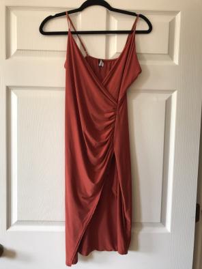 Burnt Orange Wrap Dress