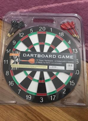 Dart Board With 6 Darts