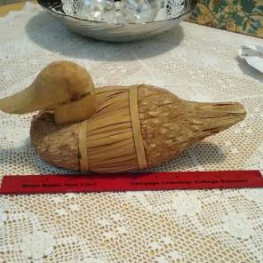 Vintage Decor Wooden Wicker Duck Decoy