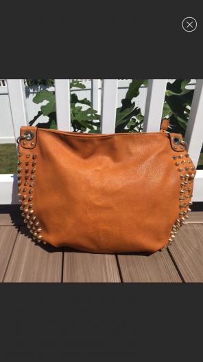 Rust orange hobo style shoulder bag