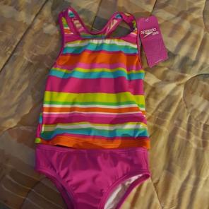 Speedo Girls Multi Colored Two Piece