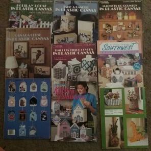 9 plastic canvas pattern books barrels
