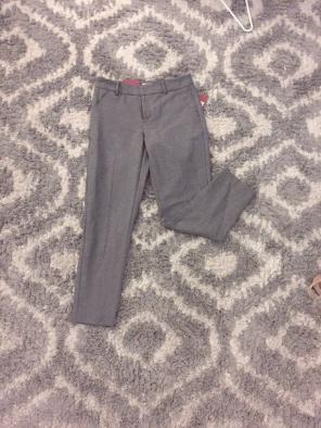 Grey Cropped Work Pants