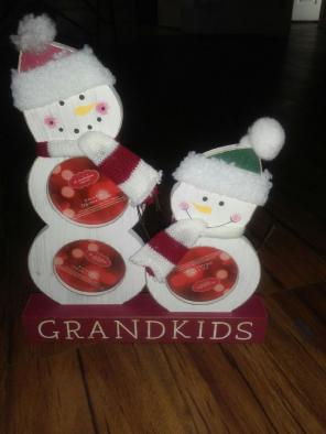 SNOWMAN FAMILY GRANDKIDS PHOTO FRAME