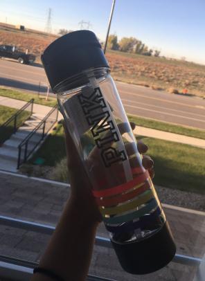 Pink water bottle