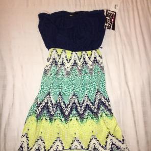 Strapless Multicolored Hi-low Dress