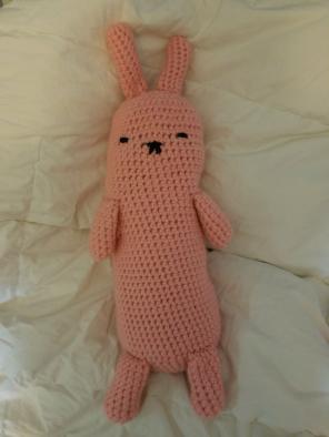 Crocheted Pink Bunny Amigurumi