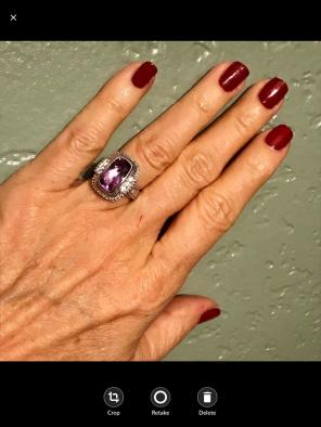 JUDITH RIPKA AMETHYST& DIAMONIQUE RING