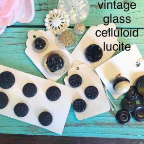 Vintage Glass Celluid Lucite Buttons