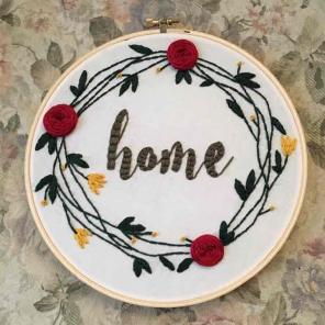 Home embroidery hoop art