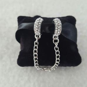 Rhinestone safety chain stop charm