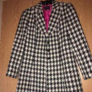 Long black and white coat