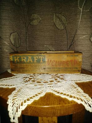 Wooden Velveeta cheese box vintage