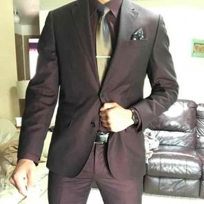 J.Ferrar Burgundy Two Piece Suit