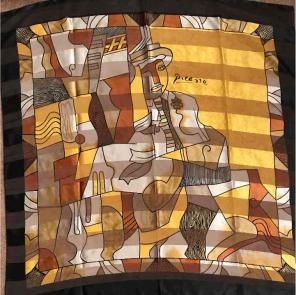 Gold and Black Picasso scarf