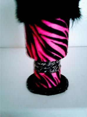 Tiger Print Fur Trim Pink Cam Goblet