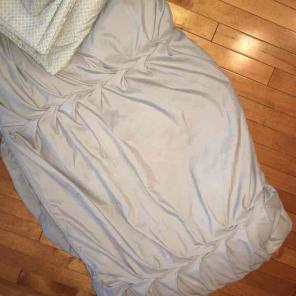 Twin XL Gray comforter with sheets