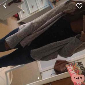 Super cute grey knit cardigan for fall!