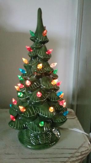 Vintage Ceramic Light Up Christmas Tree