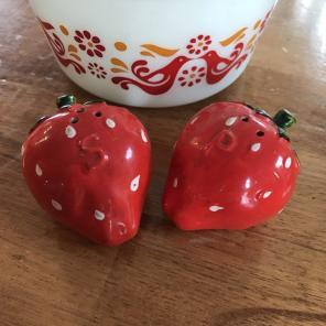 Vintage Strawberry Salt & Pepper Shakers
