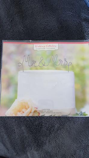 Mr and Mrs silver wire cake pick