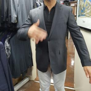 40L zegna two buttons flat front
