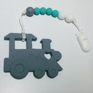 Teething toy clip on train