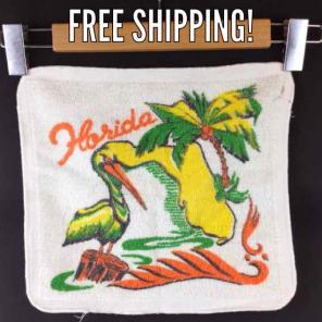 Vintage mid century florida washcloth