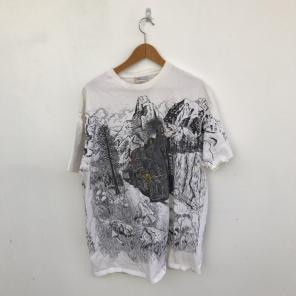 VINTAGE TRAIN ALL OVER PRINT SHIRT!