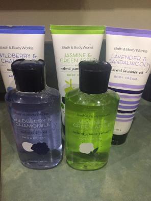 BBW body cream & shower gel