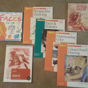 6 Art Lesson Books and Sketch Pad