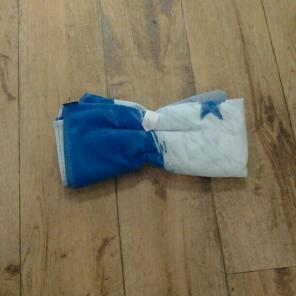 Blue and white towel