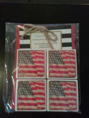 USA AMERICAN Flag Set of 4 Magnets
