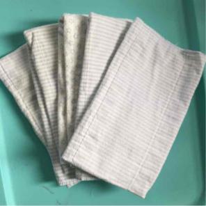 5 blue and white burp clothes