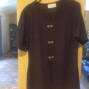 2 piece pant suit - purple- small stains