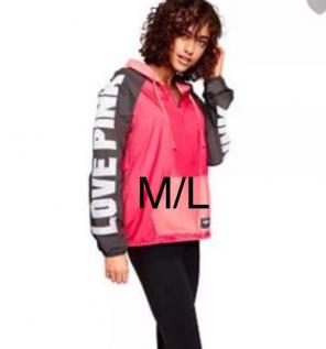 New VS Pink Zip Anorak Pink/Grey M/L