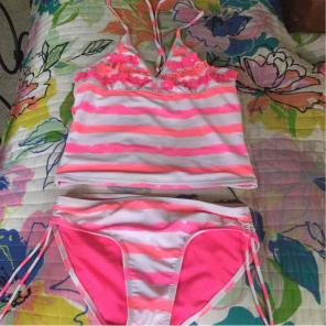 Pink Flowery Justice Swim Suit