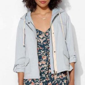 BDG Drapey Hooded Chambray Jacket